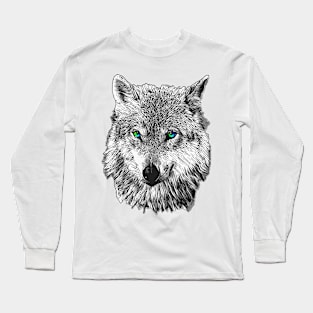 Wolf face Long Sleeve T-Shirt